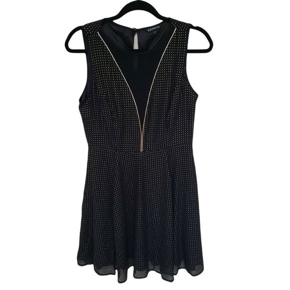 Express Black Sudded Mini Dress Sz S - Picture 8 of 14